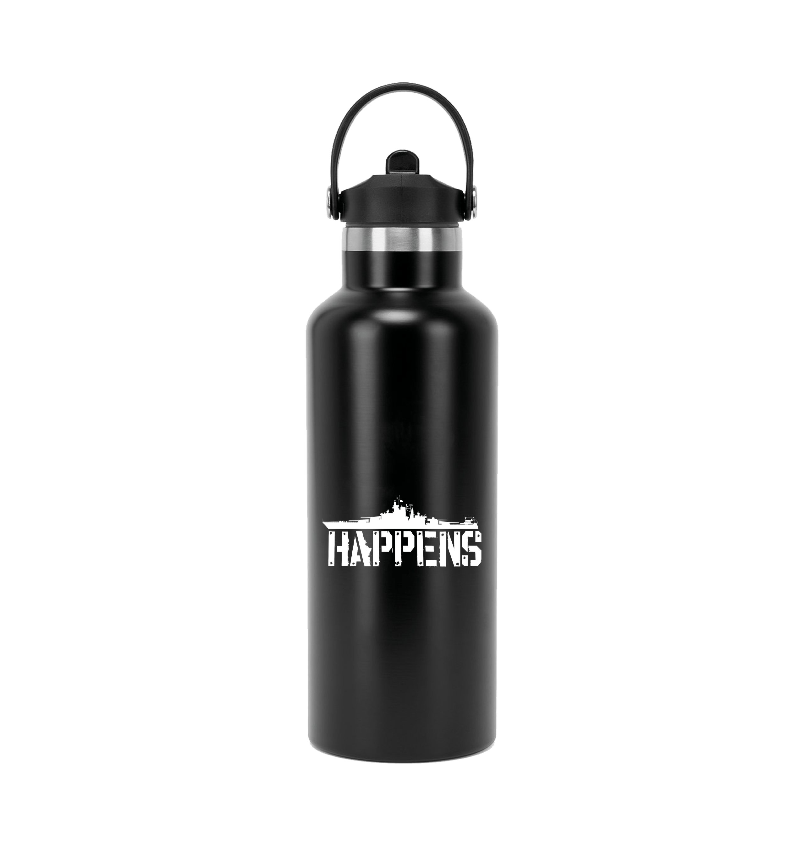 Black Water Bottle Front
